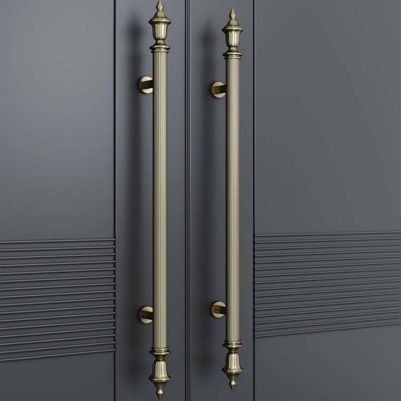 不锈钢仿古大门拉手黑色玻璃门y拉手古铜色拉手有框门把手包厢KTV