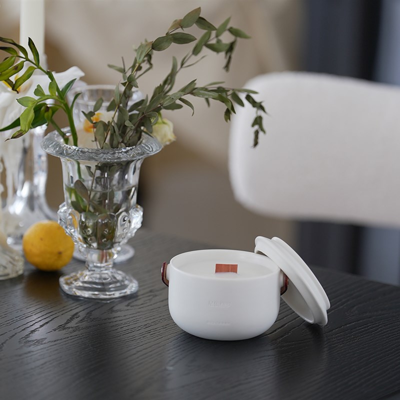 尼依格罗[陶瓷系列]250g白噪音白瓷香薰蜡烛送礼高Y级家用持久香