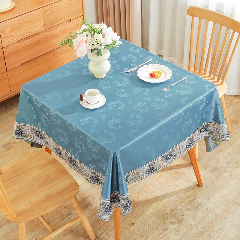 正方形桌布免洗防水防油桌布高级感轻奢酒店饭店商用W长方桌布定