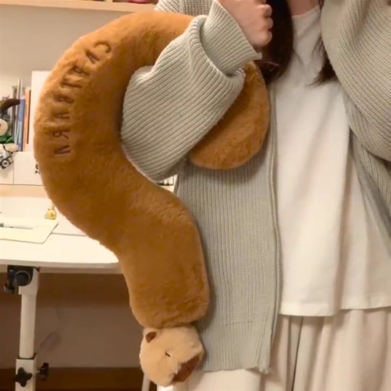 卡皮巴拉记忆棉u型枕头护v颈枕飞机旅行头枕颈部靠枕便携车用枕头