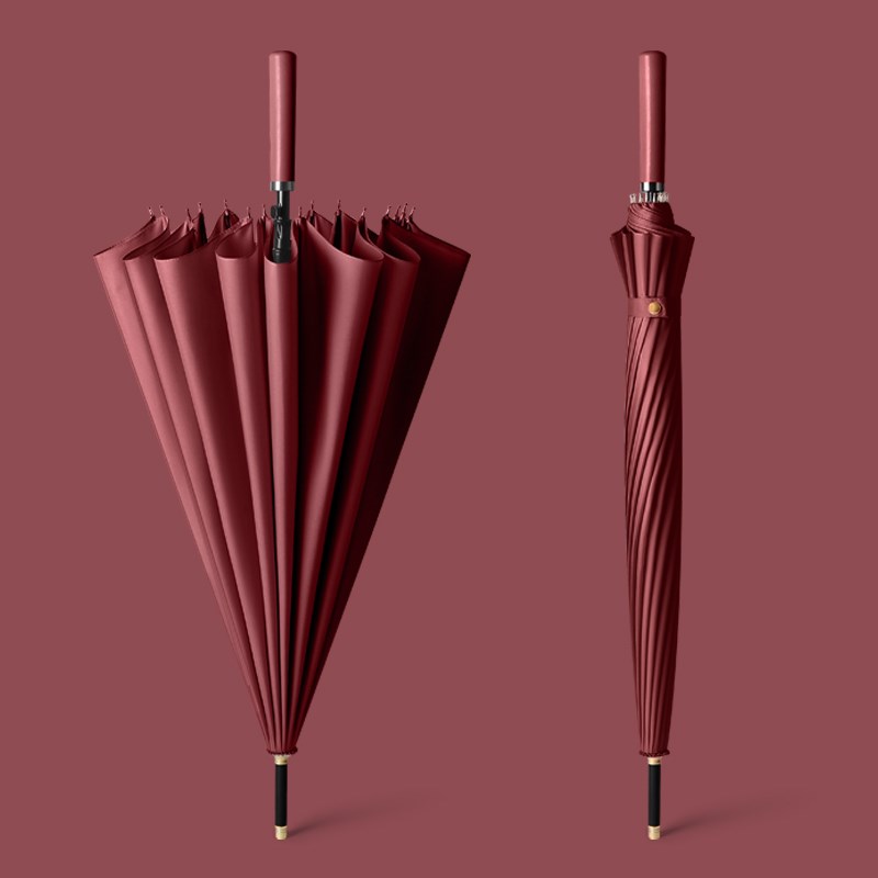 16骨雨伞长柄男士大号双人黑色加大加固加厚抗风O暴雨专用定制log