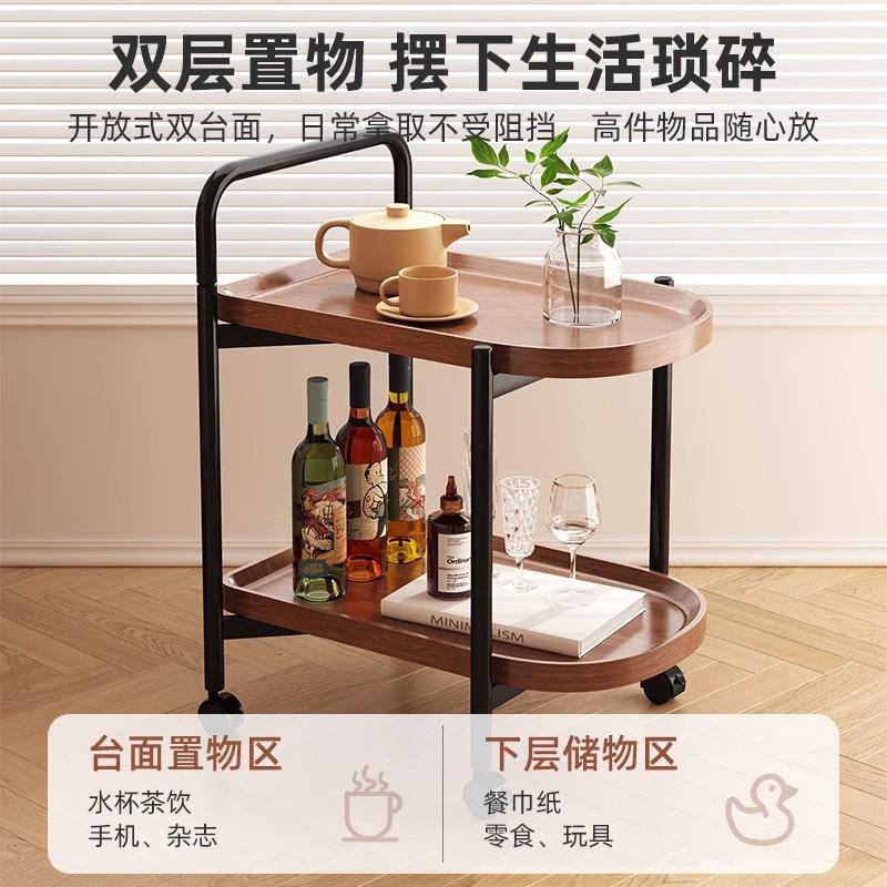 【折扣价】边桌小茶几可移动客厅沙发角几双层滑轮迷你茶桌简约卧