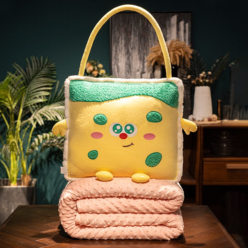 冬季抱枕被子两用j折叠毯子二合一办公室车载加厚午睡枕头汽车靠