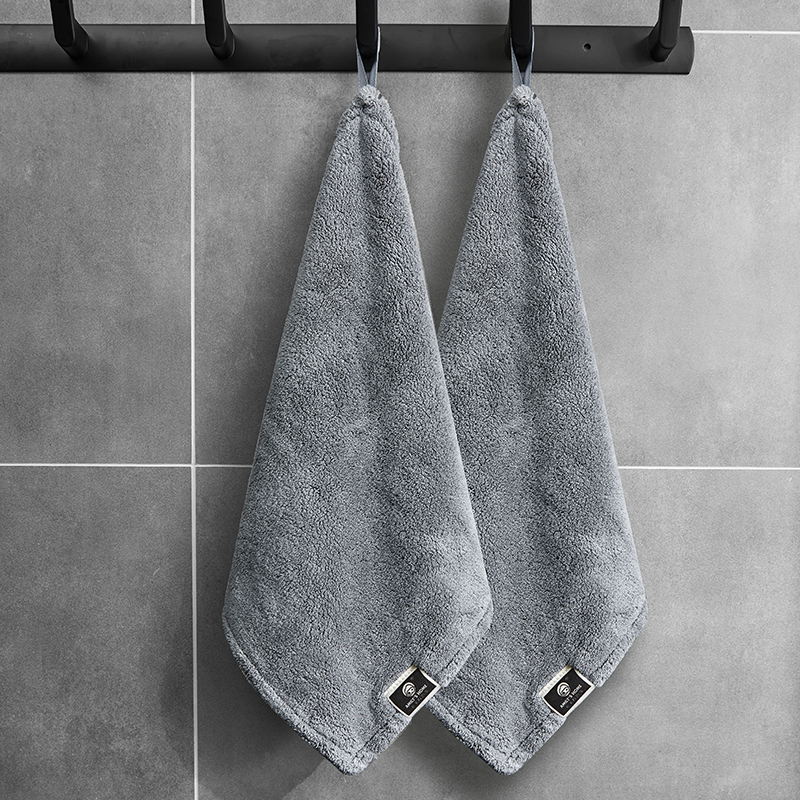 化妆室专用擦手巾珊瑚绒s擦手布挂式厨房擦手毛巾吸水洗手间抹手