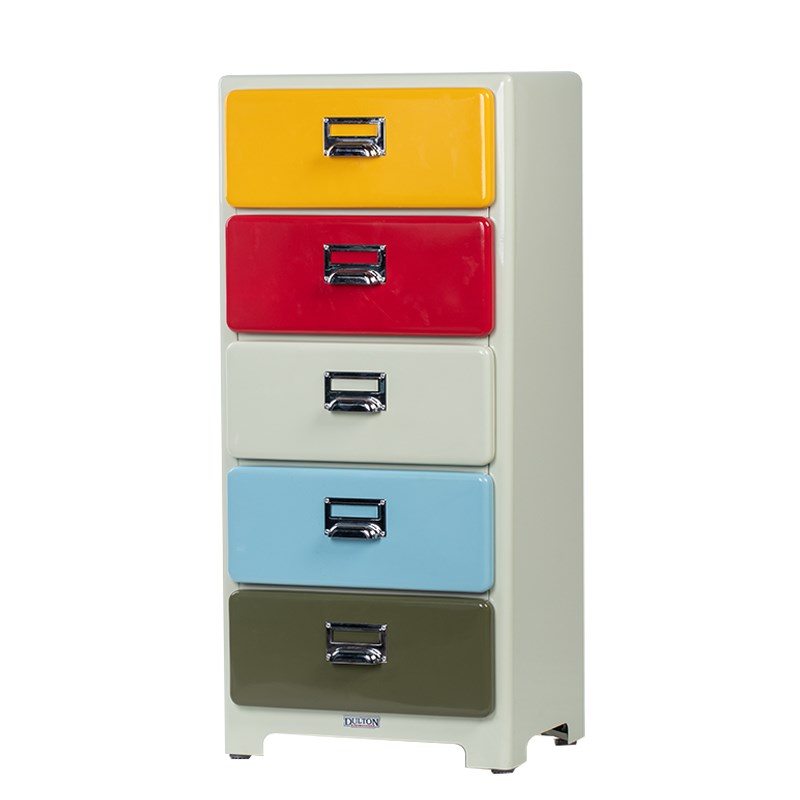 DULTON 金属五屉斗柜 客厅家用收纳柜 边柜卧.室床头柜子