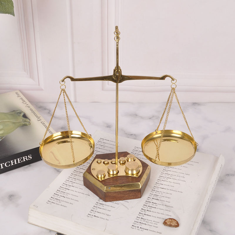 欧式进口铜天平摆件律师办公室纯铜开业复古O桌面招财创意法律礼