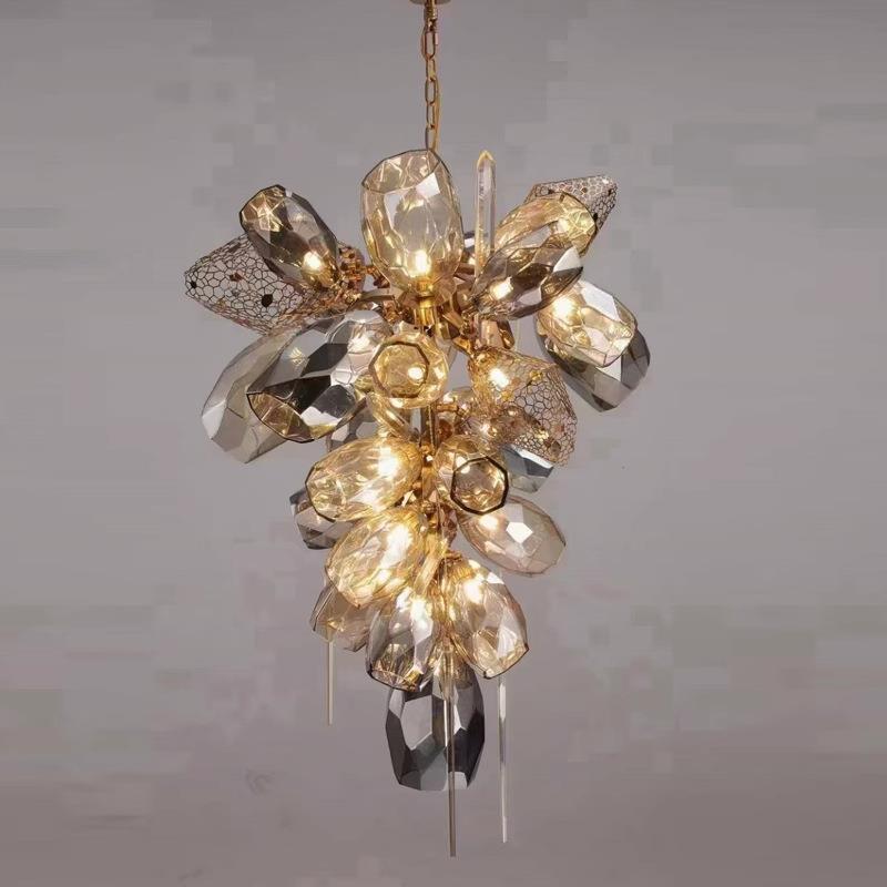 北欧轻奢大气个性水晶餐厅玻璃款设计师艺术感轻奢创意吊灯