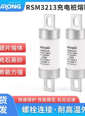 新能源充电桩熔断器 RSM3213 DC750V150A陶瓷熔管50KA 32X113直流