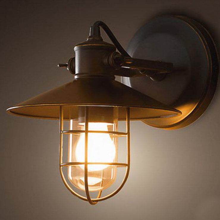 美式复古工业铁艺壁灯创意过道阳台单头室内壁灯跨境供货古镇