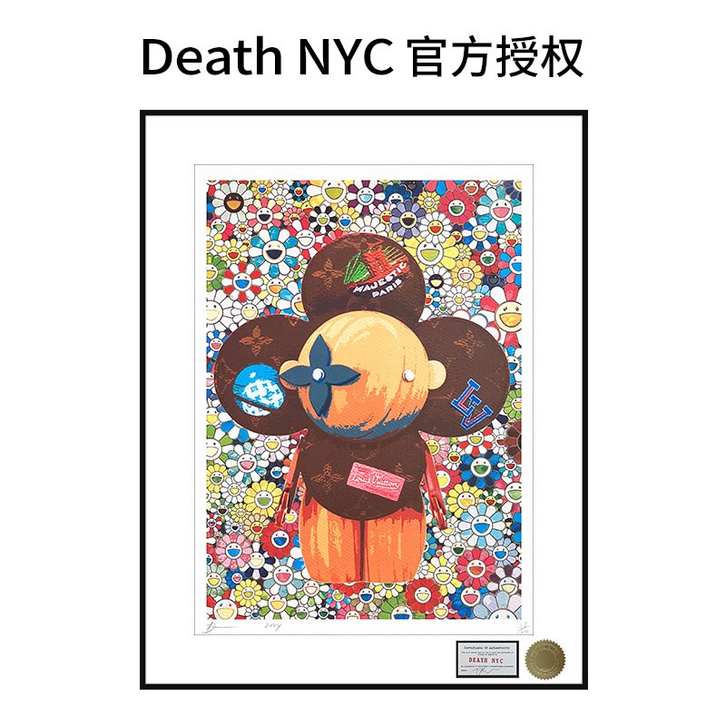 经典款DeathNYC亲签限量版画lv吉祥物薇薇安装饰画太阳花挂画