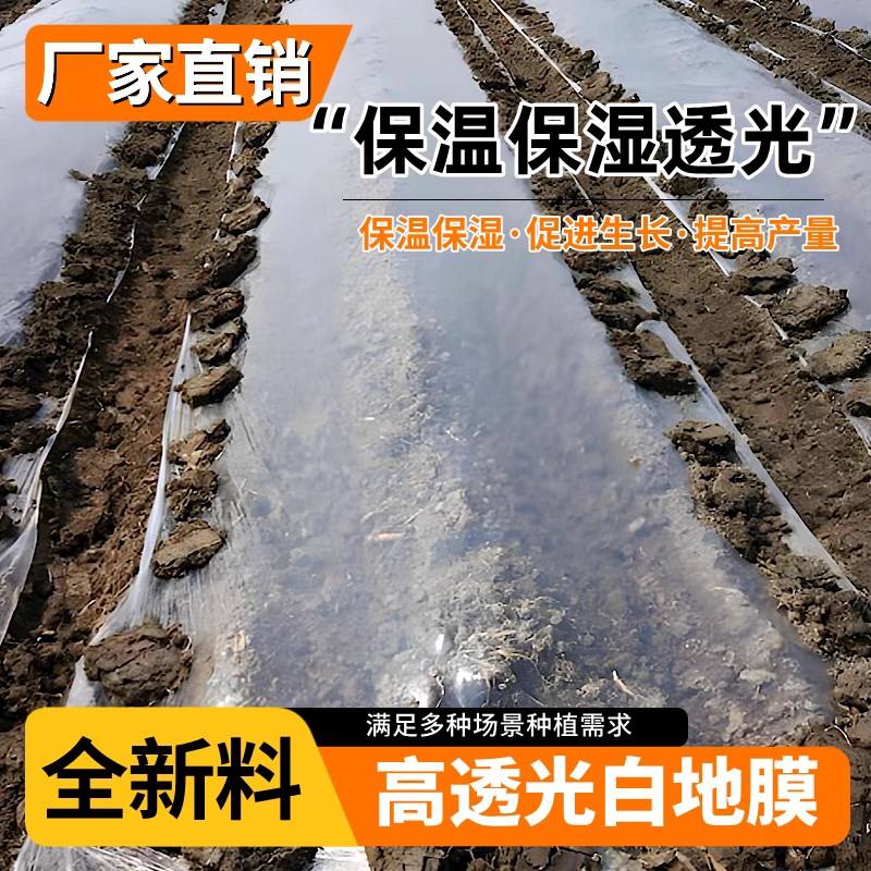 家用种菜地膜农田果园果树保温保湿农用塑料薄膜高透明耐拉白地膜