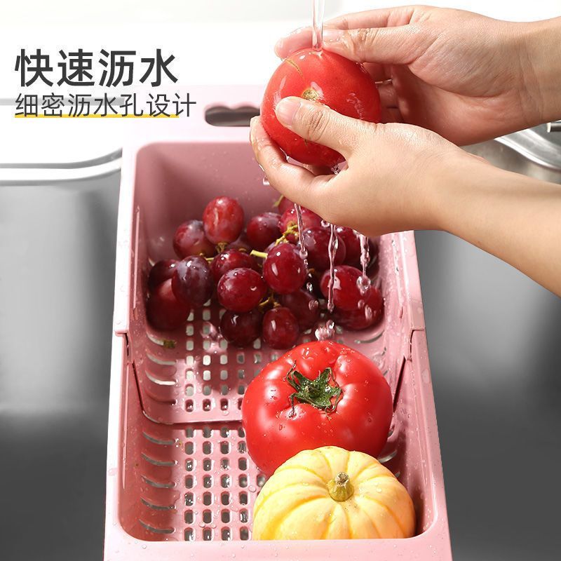 厨房可伸缩沥水篮水槽沥水塑料沥水洗菜篮碗碟滤水篮家用客厅