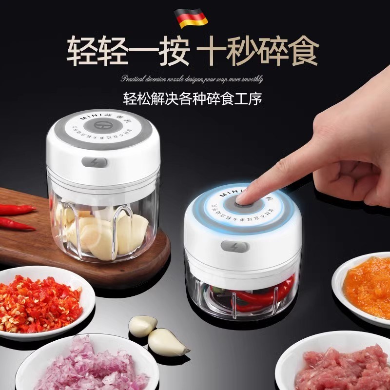 德国PRUY捣蒜器电动蒜泥神器多功能辣椒蒜蓉搅碎器家用迷你绞肉机