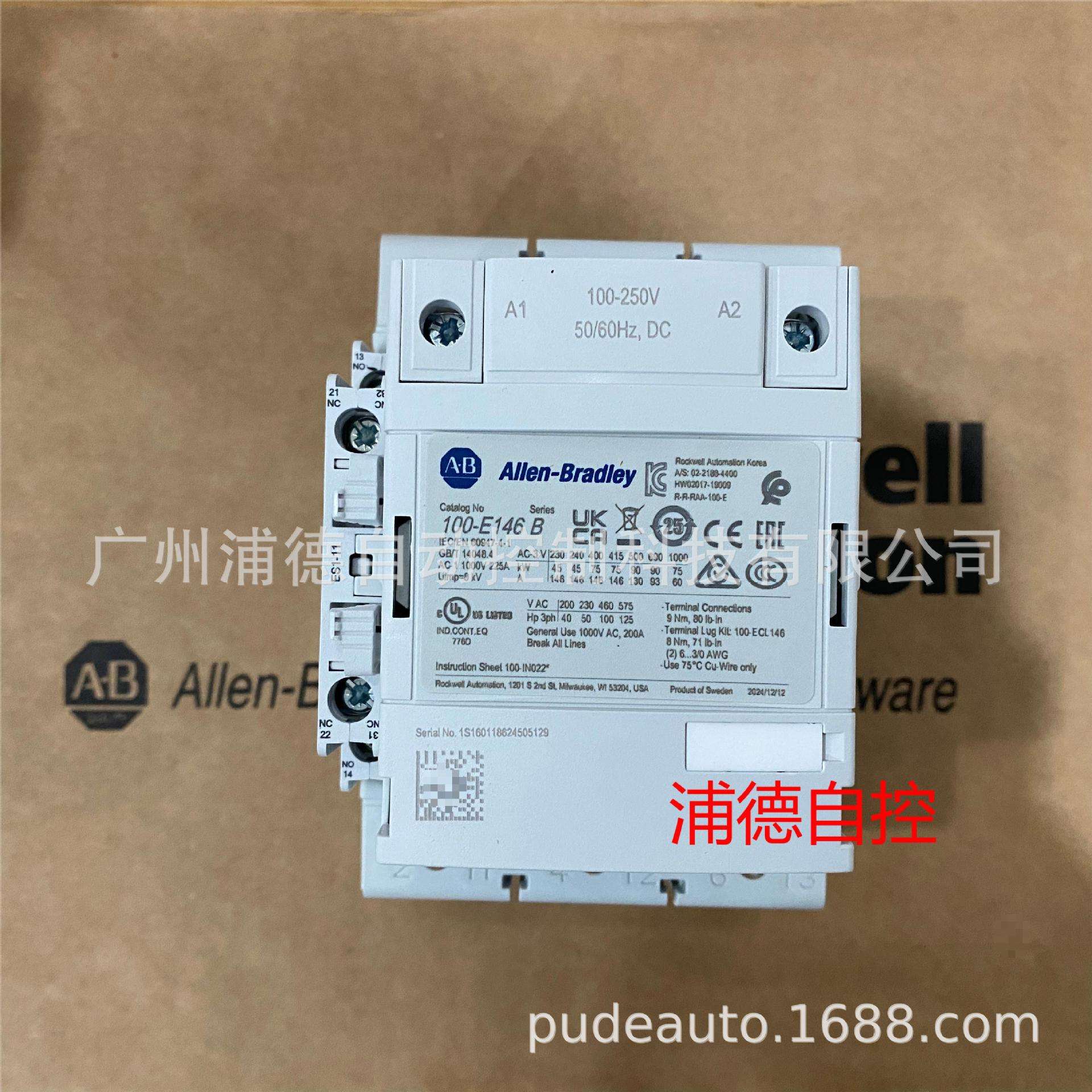 A-B交流接触器100-E146KD11原装现货100-250V辅助触点100-ES2-11