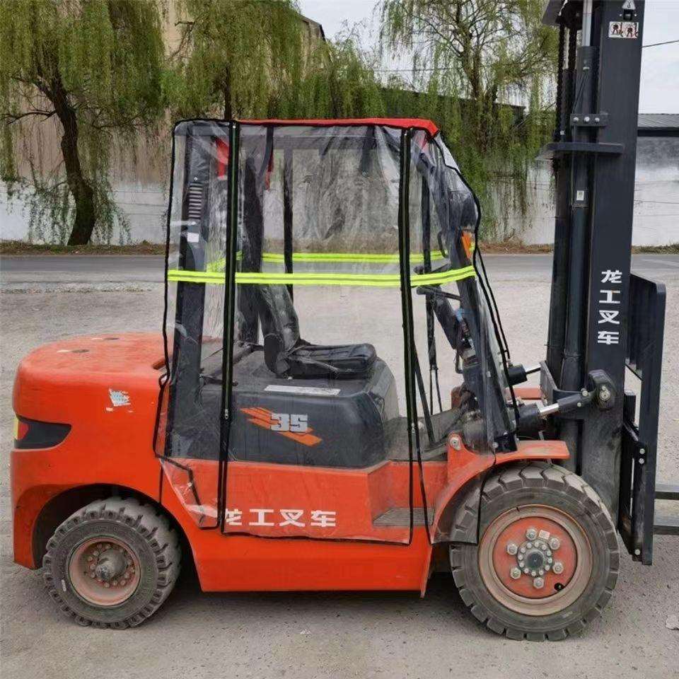 叉车挡雨棚龙工顶棚防雨罩围帘合力挡风保暖门帘防寒罩防风罩电动