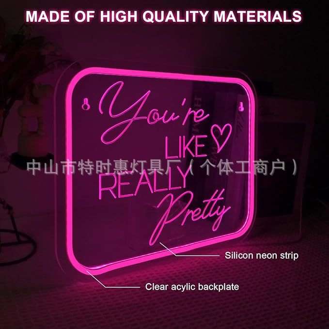 You're Like Really Pretty Neon 霓虹灯少女房间装饰灯