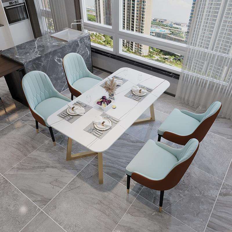 岩板餐桌椅组合现代简约岩板餐桌 家用4人位西餐厅厨房餐桌