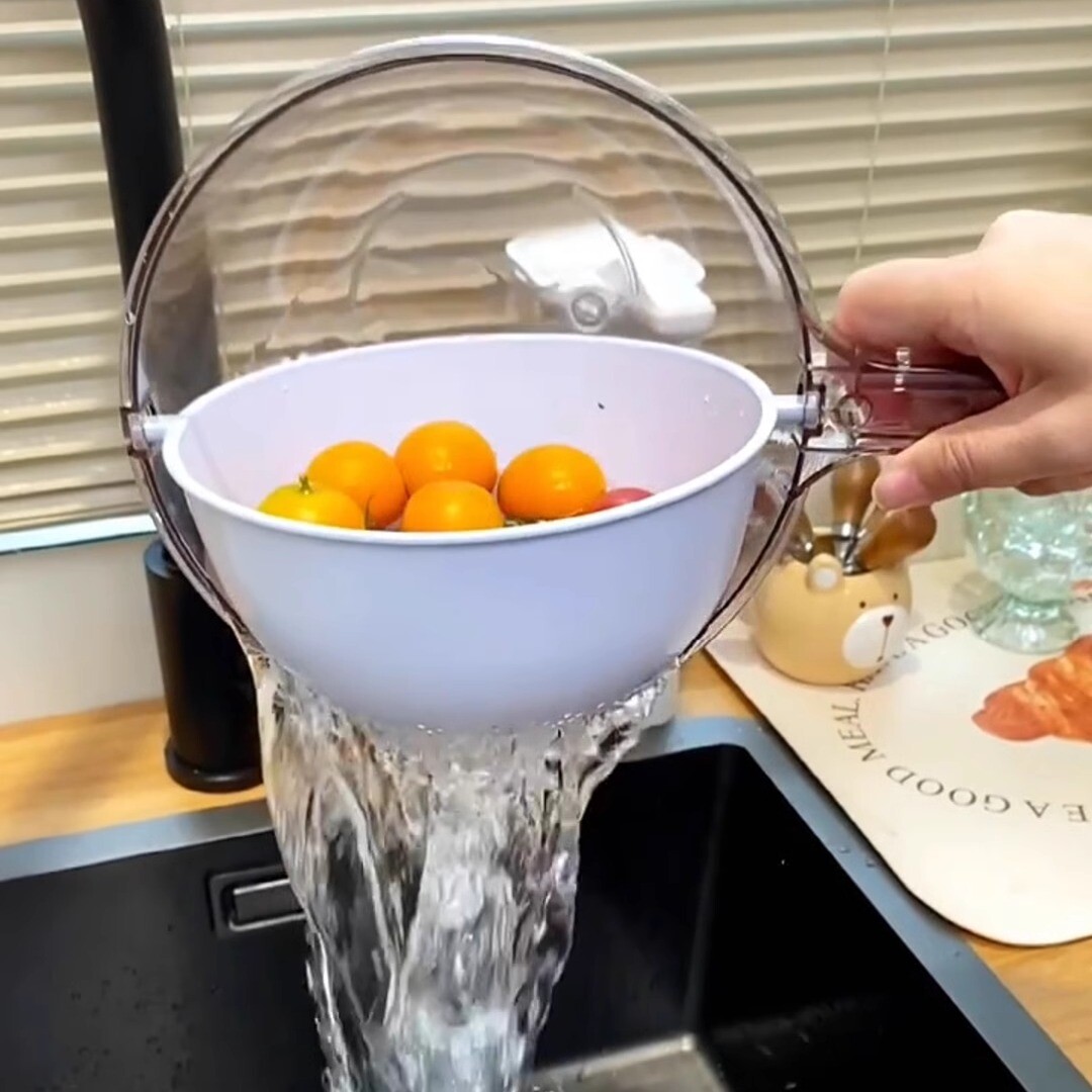 双层塑料沥水篮厨房洗菜神器滤水篮水果盆水果盘洗菜盆淘米淘菜盆