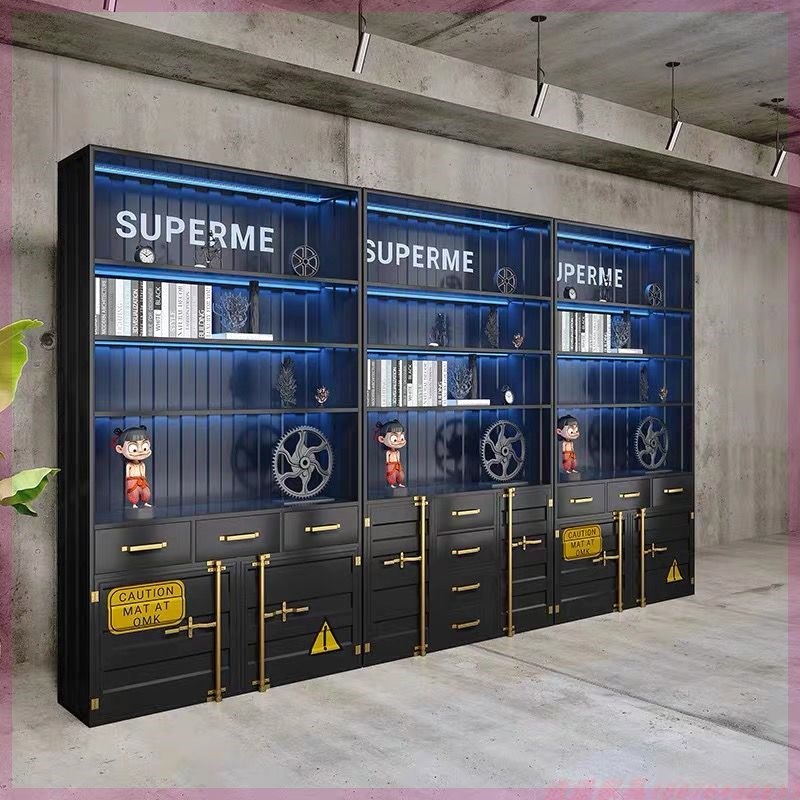 乐高积木展示柜产品样品陈列柜手办柜工业风集装箱置物架复古网红