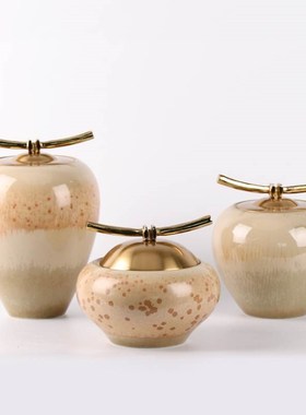 新中式陶瓷储物罐摆件样板间茶室博古架家居客厅橱窗玄关软装饰品