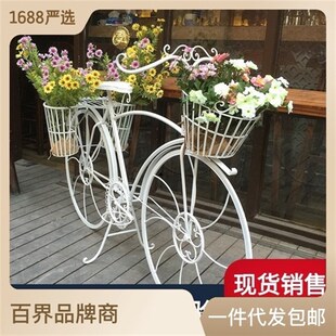 飾大自行車婚慶攝影裝 飾鐵藝櫥窗道具擺花車架 家居擺件拍攝裝 歐式