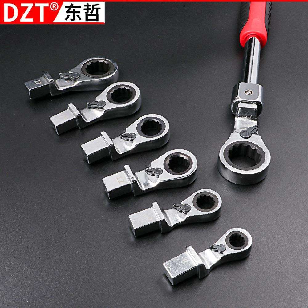 8件套可换头棘轮扳手套装电工安装汽修家电维修工具棘轮扳手套装