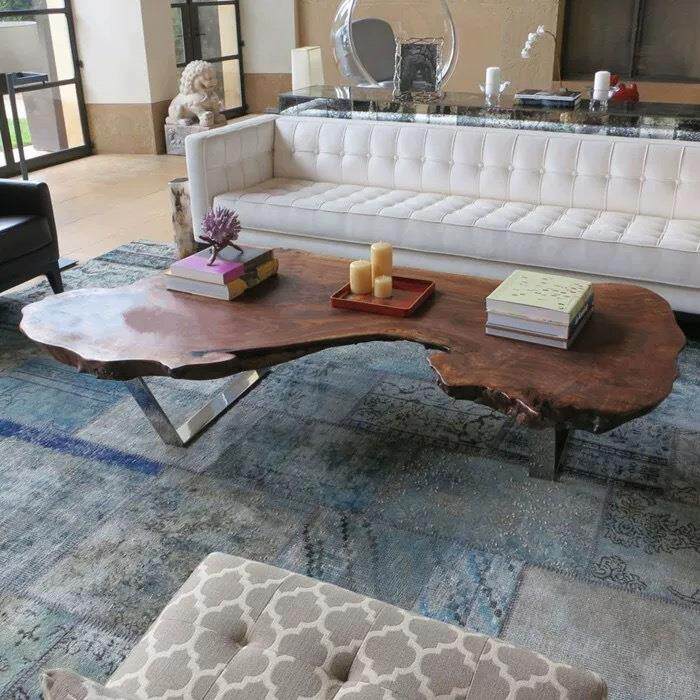 原木矮桌子实木茶几原生态家用客厅茶桌茶台简约现代泡茶桌大板桌