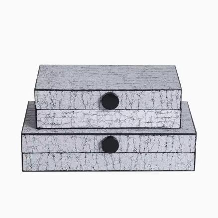 新中式银色裂纹现代轻奢意式极简创意个性客厅卧室装饰收纳盒摆件