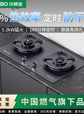 中燃宝燃气灶家用猛火灶Q6521智能定时防干烧节能省气天然气灶台