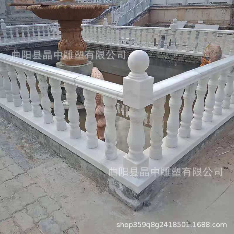 石雕阳台石柱护栏围栏汉白玉花瓶柱大理石扶手栏杆花园别墅楼梯石