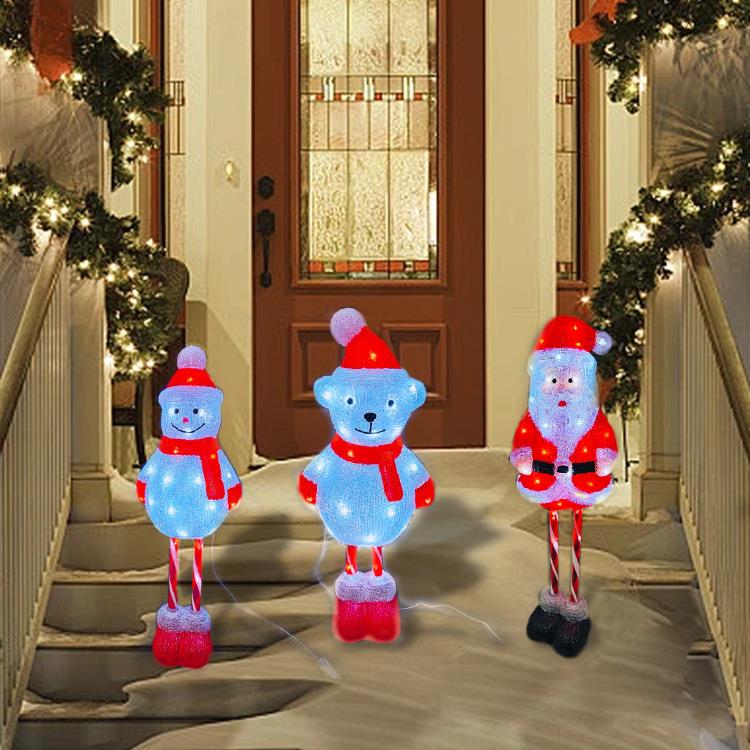 跨境庭院圣诞造型灯亚克力节日装饰彩灯发光圣诞老人氛围布置灯