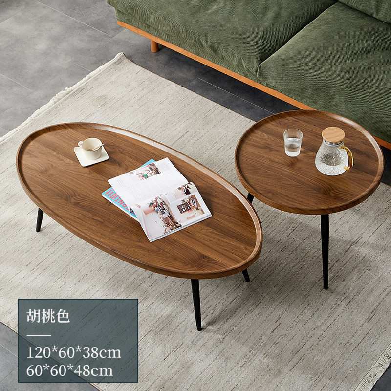 严选 轻奢北欧小户型客厅茶几简约现代圆形小酒店创意意式极简