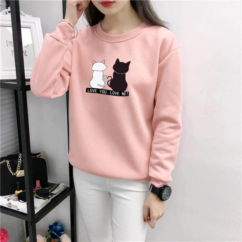 2026秋冬装新款宽松大码圆领长袖卫衣女加绒韩版学生百搭超火网红