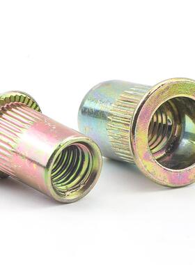 304不锈钢竖纹平头拉铆螺母盒装混装铆螺母套装跨境96/166/176PCS