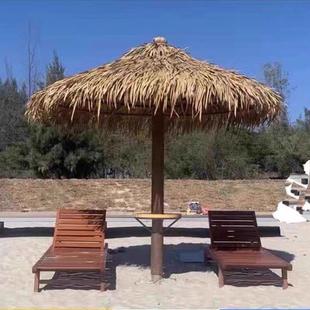 茅草伞蘑菇亭碳化防腐木圆亭庭院阁户外实木亭子六角凉亭别墅