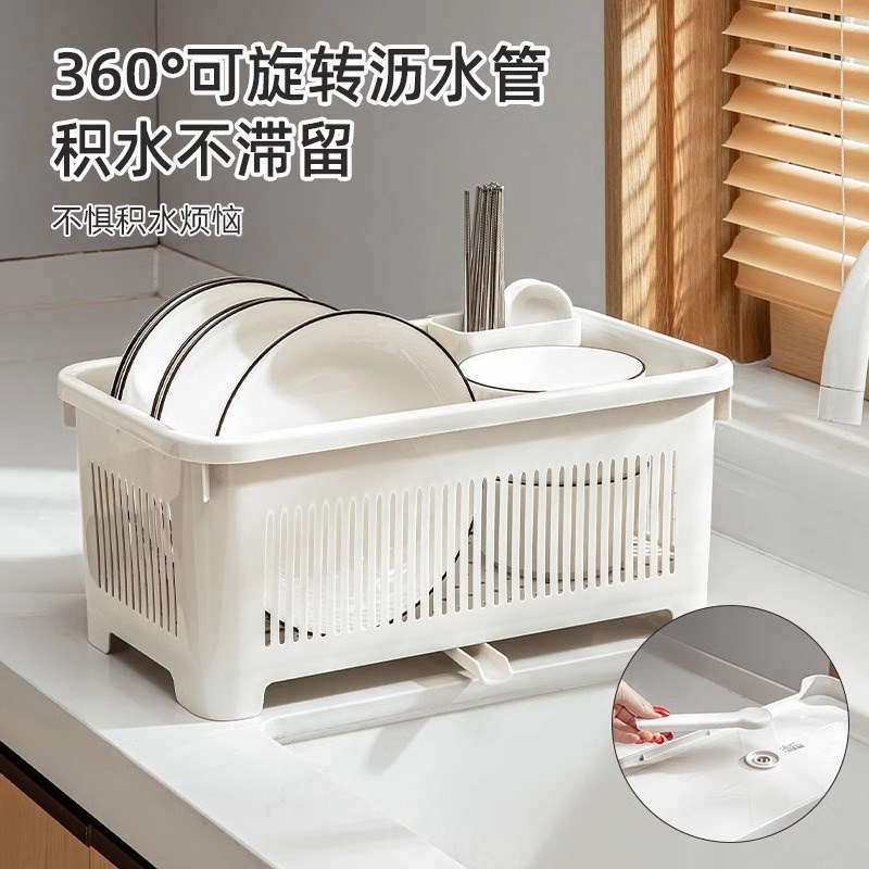碗筷收纳盒放碗碟收纳架厨房x家用多功能带盖沥水置物架碗柜收纳