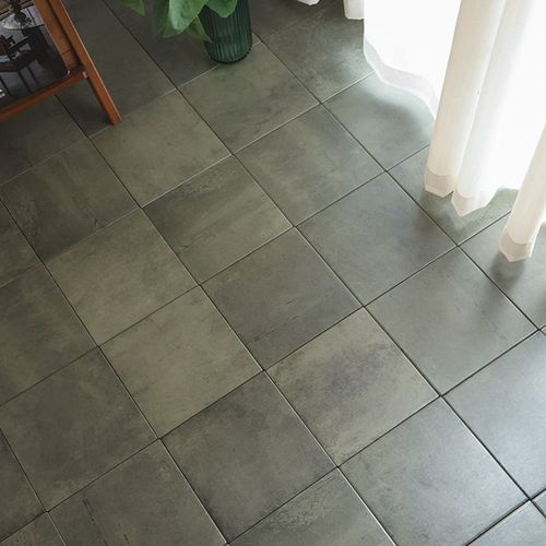 造旧复古绿色小花砖中古卫生间厨房阳台L哑光防滑地砖民宿咖啡店