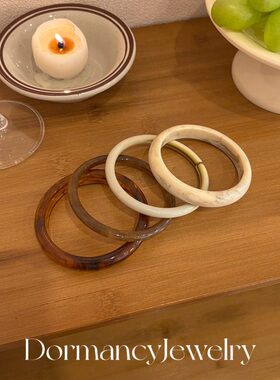 「日落餐厅」法式复古高级感晕染亚克力小众设计叠戴新中式手镯女