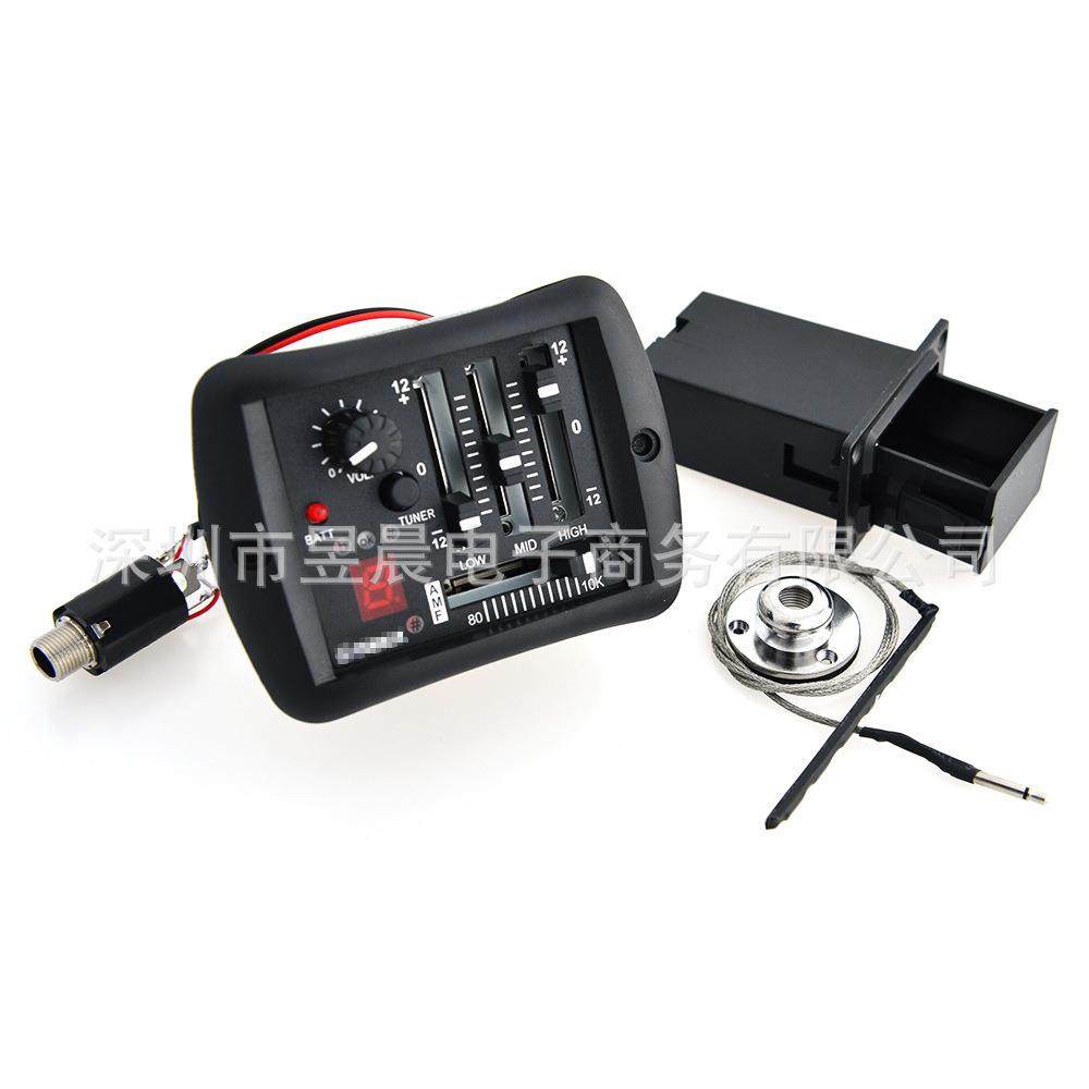 4段民谣吉他拾音器带调音功能 木吉他拾音器EQ均衡器