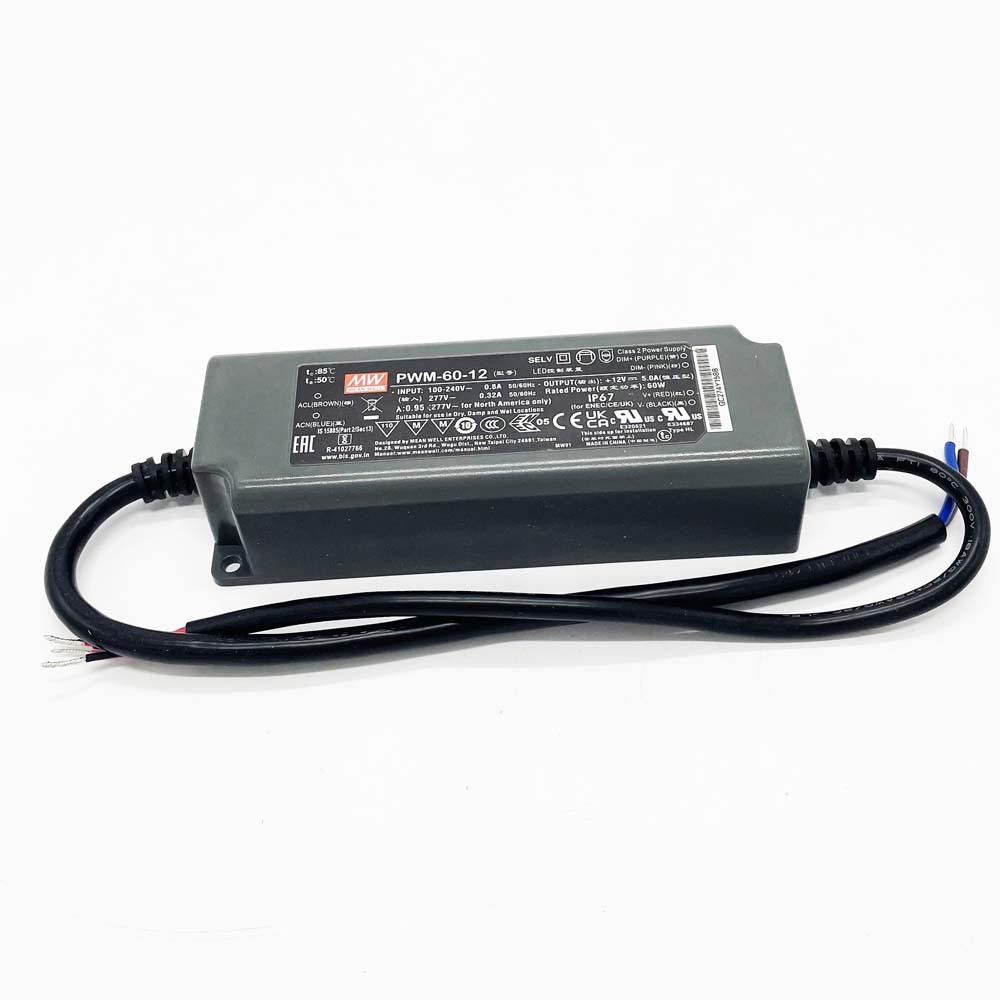 PWM-60-12/24明纬塑壳恒压LED防水电源12V5A开关电源
