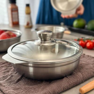 双耳加厚食品级304不锈钢碗带盖儿童饭碗两用碗泡面沙拉煲仔饭锅