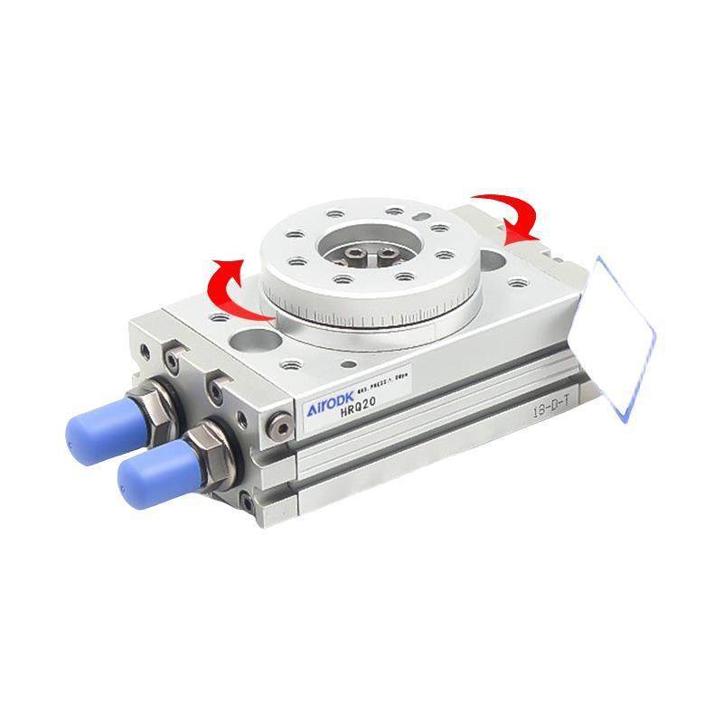气动旋转摆动气缸回转可调180度90度HRQ2/3/710/20/30/50/70/100A