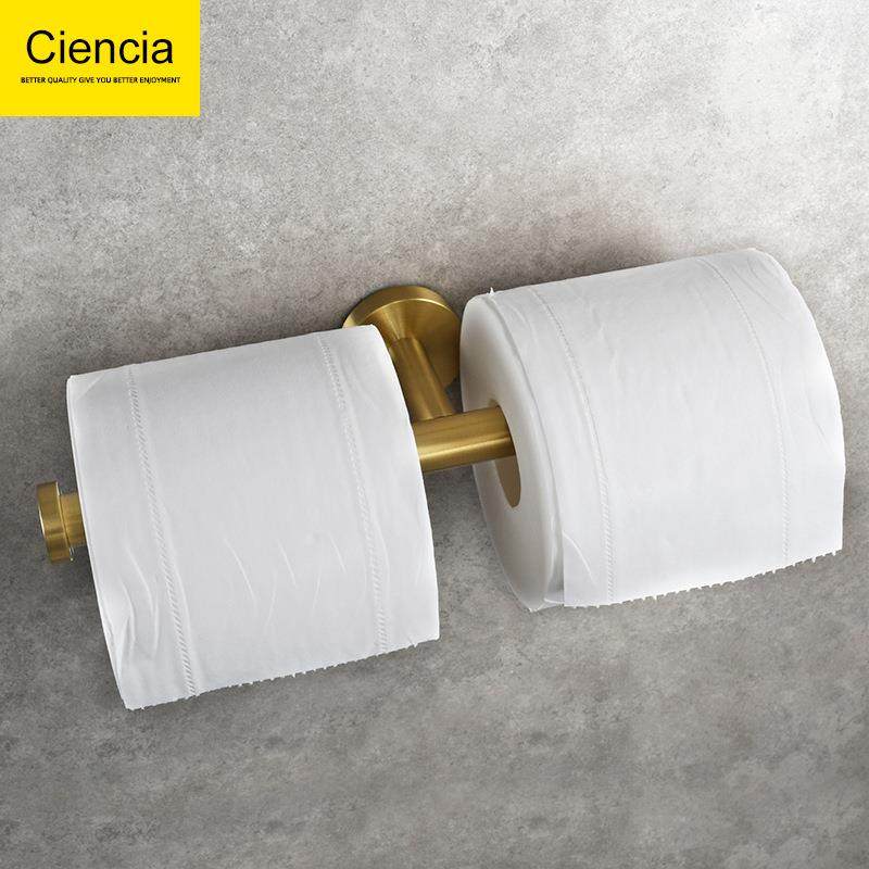 304不锈钢纸巾架酒店卫生间厕所卷纸架双头厕纸架壁挂式浴室挂件