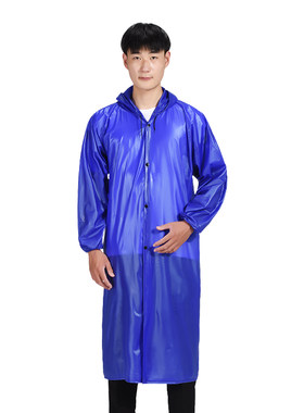海胶皮雨衣大褂PVC连体长款长身雨披加厚男女成人户外风衣斗篷服