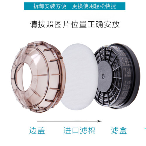 进口防尘棉过滤棉重松U2K滤棉搭配面具滤盒滤芯使用白色圆形防尘