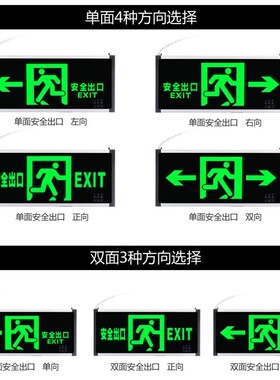 消防应急灯多功能防爆二合1安全出口LED照明灯家用充电式超长待机
