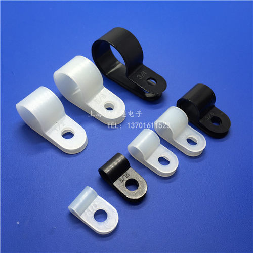 白色尼龙加厚R型线夹UC-0/-1/-2系列配线固定纽电线线卡线扣线扣