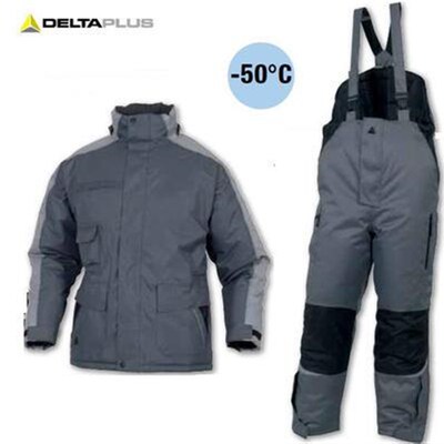 代尔塔405423防水棉服冬装男保暖防寒加厚冻库冷库背带裤工作服女