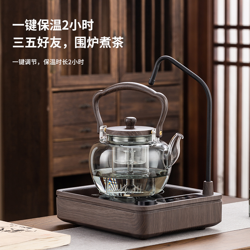 蒸汽电陶炉煮茶器喷淋式高硼硅无铅玻璃烧水泡茶家用自动上水茶具