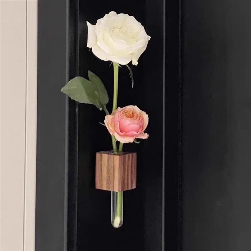 磁吸冰箱贴插花器创意立体壁挂养花玻璃瓶水培器3D墙面装饰小饰品